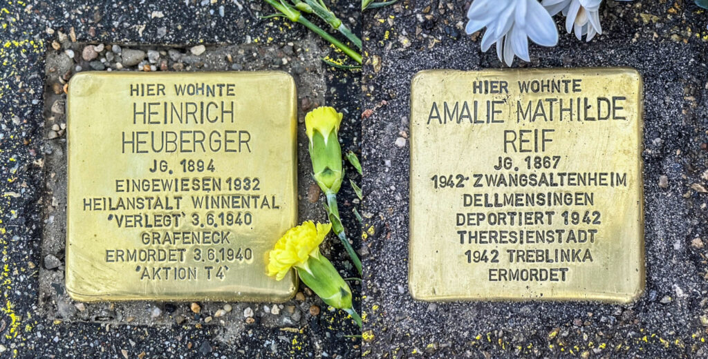 Stolpersteine von Heinrich Huber & Amalie Mathilde Reif